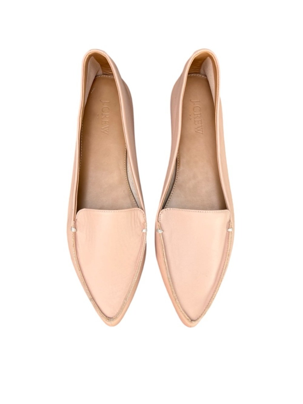 J. Crew Edie Rose/Tan Leather Slip On Loafers Size 9.5